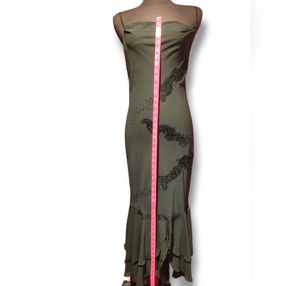 Stunning Black Maxi evening gown, with Beaded Detail, Ankle Length. Size 8 - Picture 8 of 12